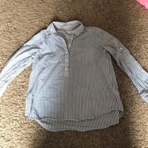 J. Crew blue and white striped popover